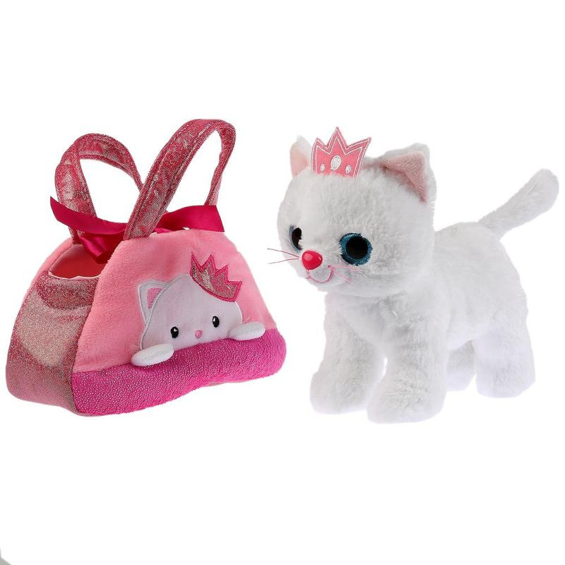 Мягкая игрушка кошка с короной 15см в сумочке, в пак - купить с ...