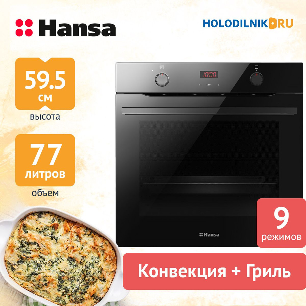 Встраиваемый электрический духовой шкаф Hansa BOES684097 - купить с  доставкой по выгодным ценам в интернет-магазине OZON (184320016)