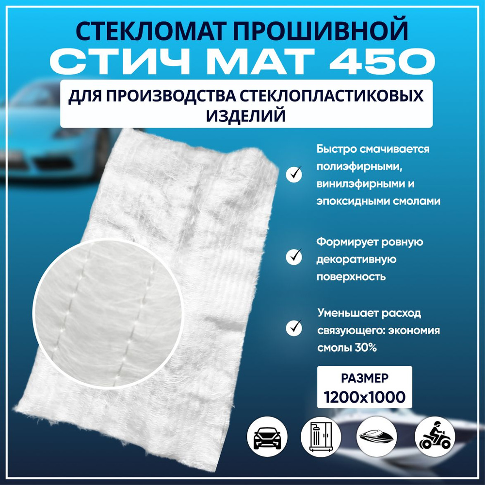Стекломат450 г/м2 ,1.2 х 1.0 , производство Россия #1
