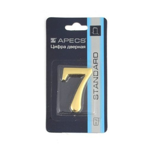 Цифра дверная APECS DN-01-7-Z G золото #1