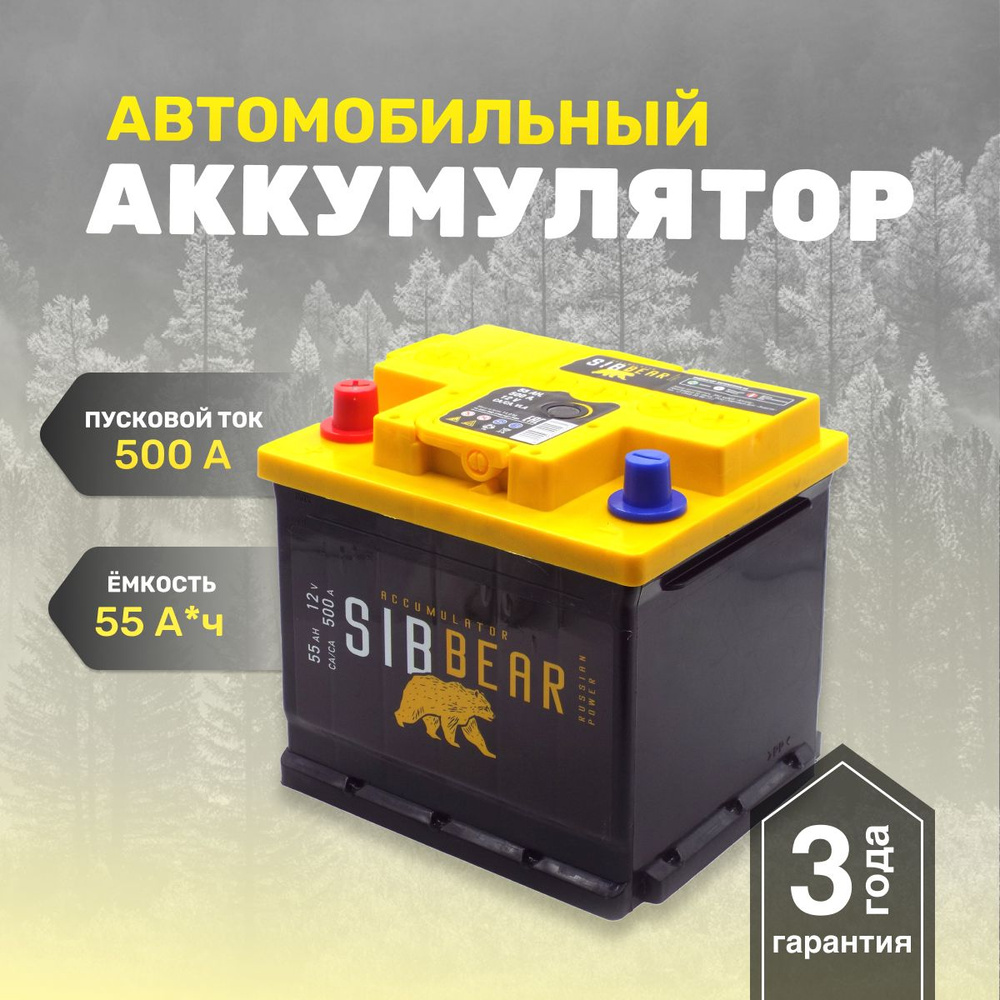 Аккумулятор автомобильный sibbear sibbear1 купить по выгодной цене в  интернет-магазине OZON (524867515)