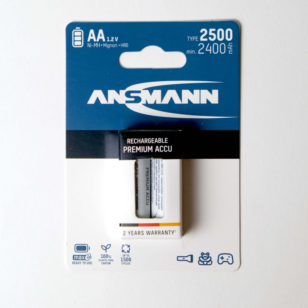 ANSMANN Аккумуляторная батарейка AA, 1,2 В, 2500 мАч, 2 шт #1