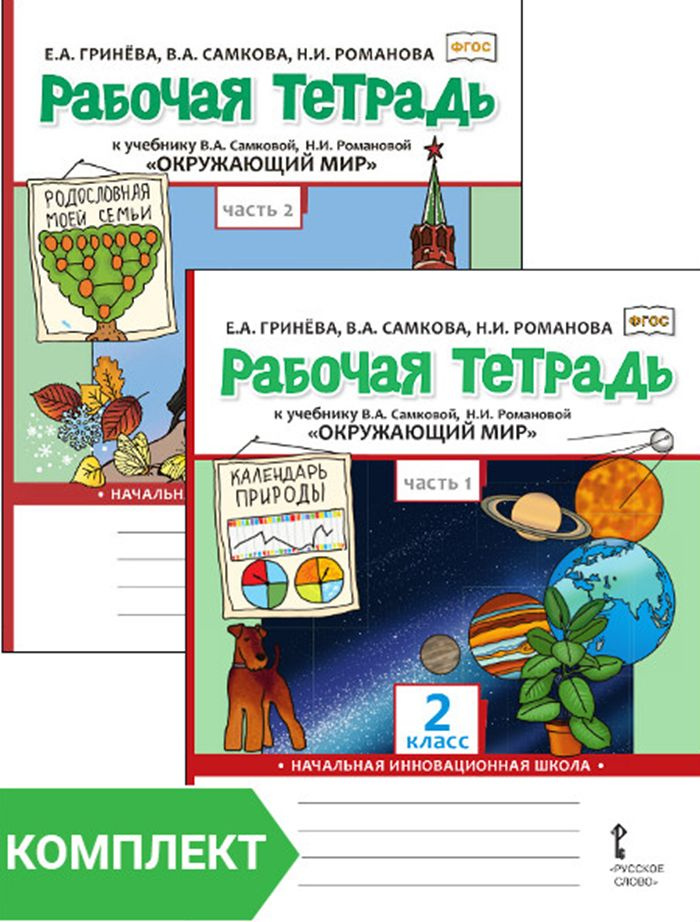 Рабочая тетрадь к учебнику В.А. Самковой, Н.И. Романовой Окружающий мир для 2 класса. Комплект. Части #1