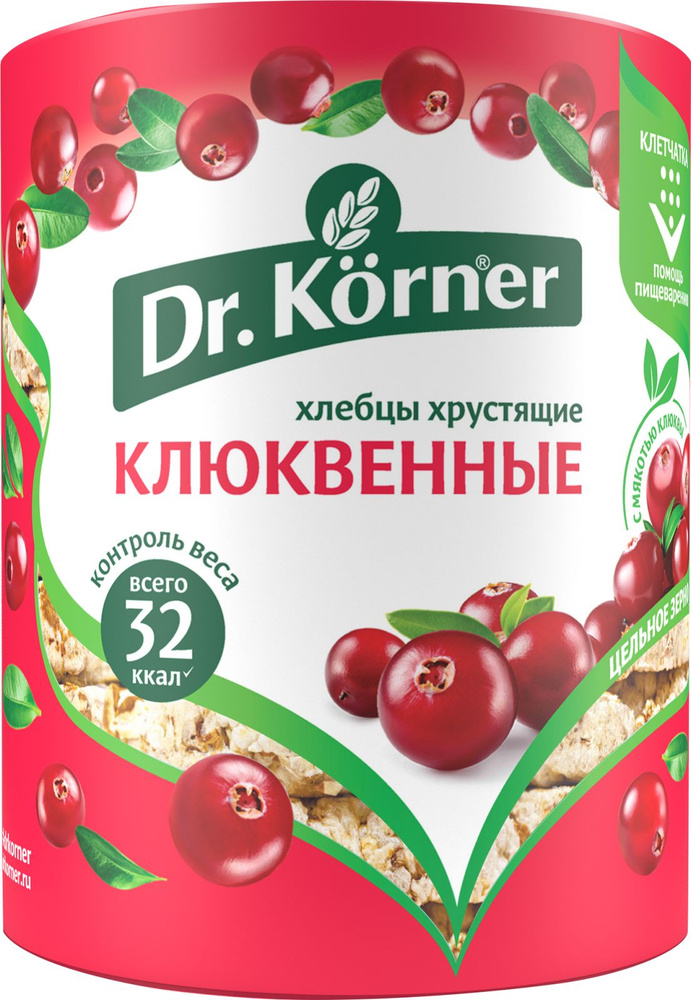 Хлебцы "Dr.Korner" злаковый коктейль клюквенный 100 гр*4 шт #1