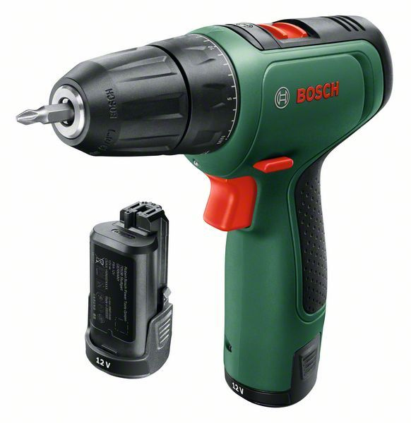 Дрель-шуруповерт Bosch EasyDrill 1200 аккумуляторная в кейсе с набором оснастки (06039D3007)  #1