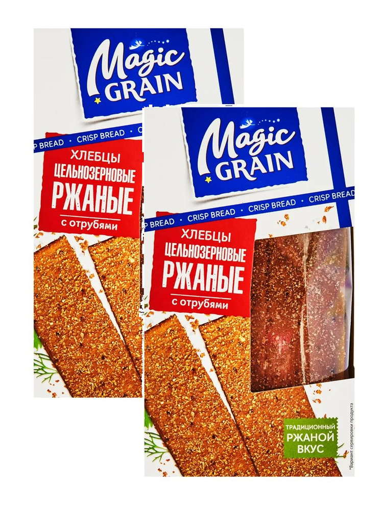 Хлебцы Magic Grain Цельнозерновые ржаные с отрубями, 160 г х 2 шт  #1