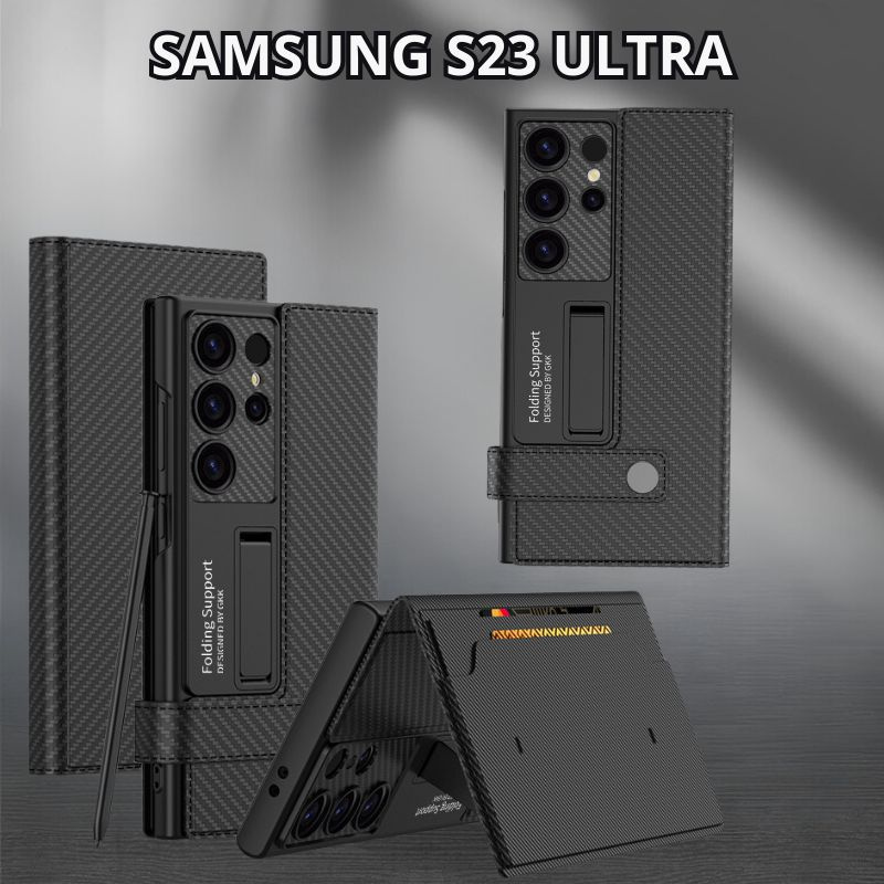 Чехол на Samsung S23 Ultra книжка Самсунг S23 Ультра карбон #1