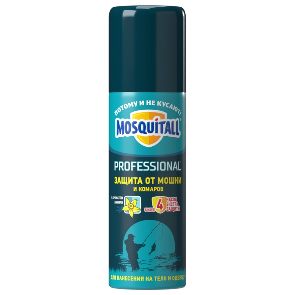 MOSQUITALL Аэрозоль от комаров и мошки, Профессиональная защита 125мл ...
