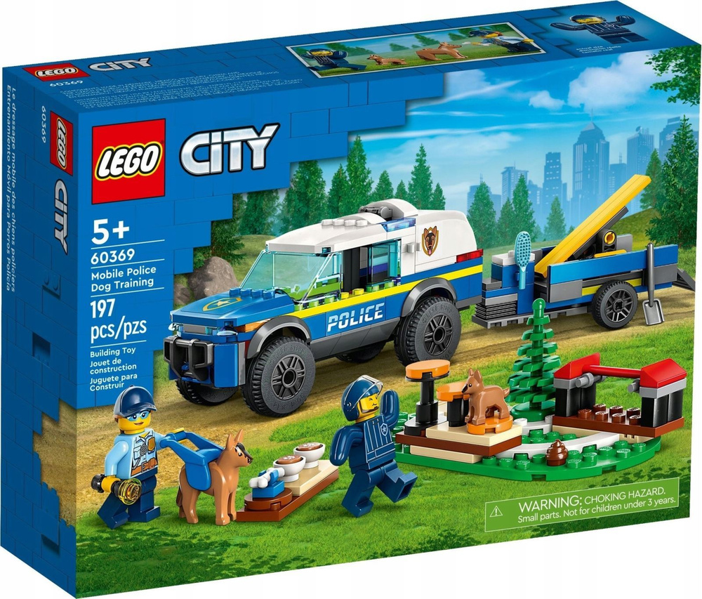 Конструктор LEGO City Police Дрессировка собак мобильной полиции, 197  деталей, 5+, 60369