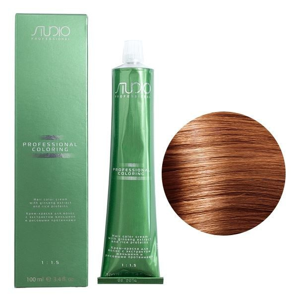 STUDIO Крем-краска для волос №8.43 светлый медно-золотой блонд 100 мл ...