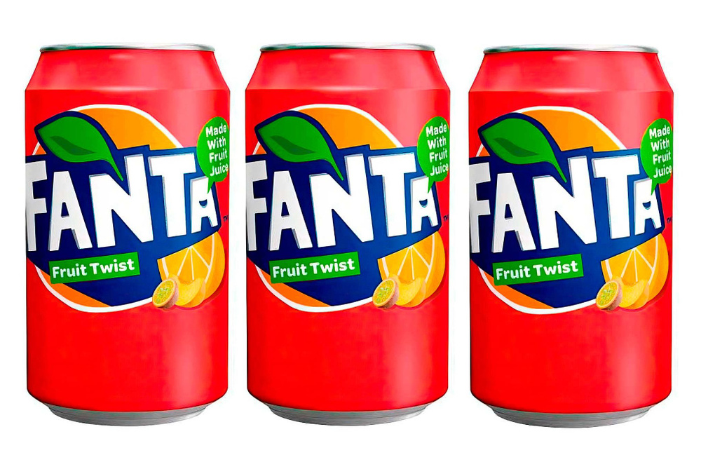 Газированный напиток Fanta Fruit Twist Фруктовый Твист, 3 шт по 330 мл (Великобритания)  #1