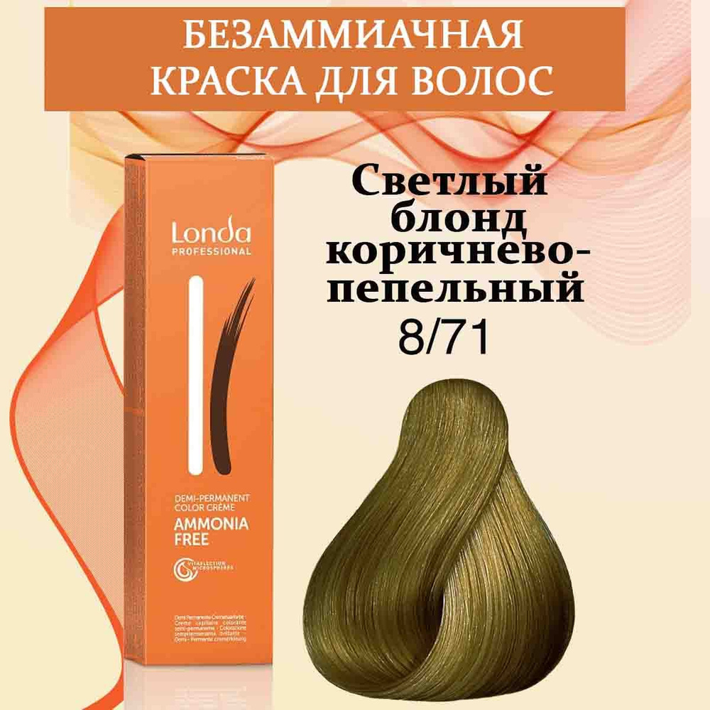 Londa Professional Краска для волос интенсивное тонирование 8/71 Светлый блонд коричнево-пепельный AMMONIA #1