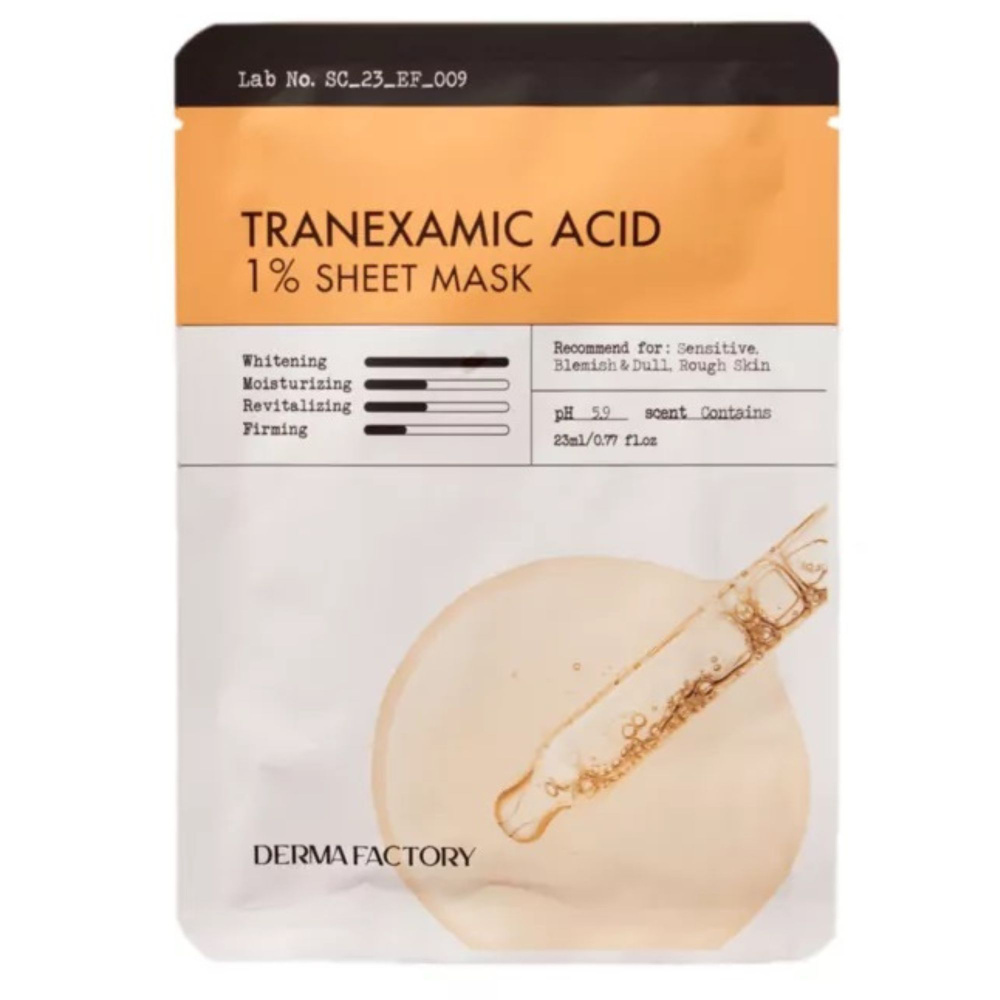 Derma Factory Маска тканевая для лица выравнивающая Tranexamic acid 1% sheet mask 23 мл.  #1