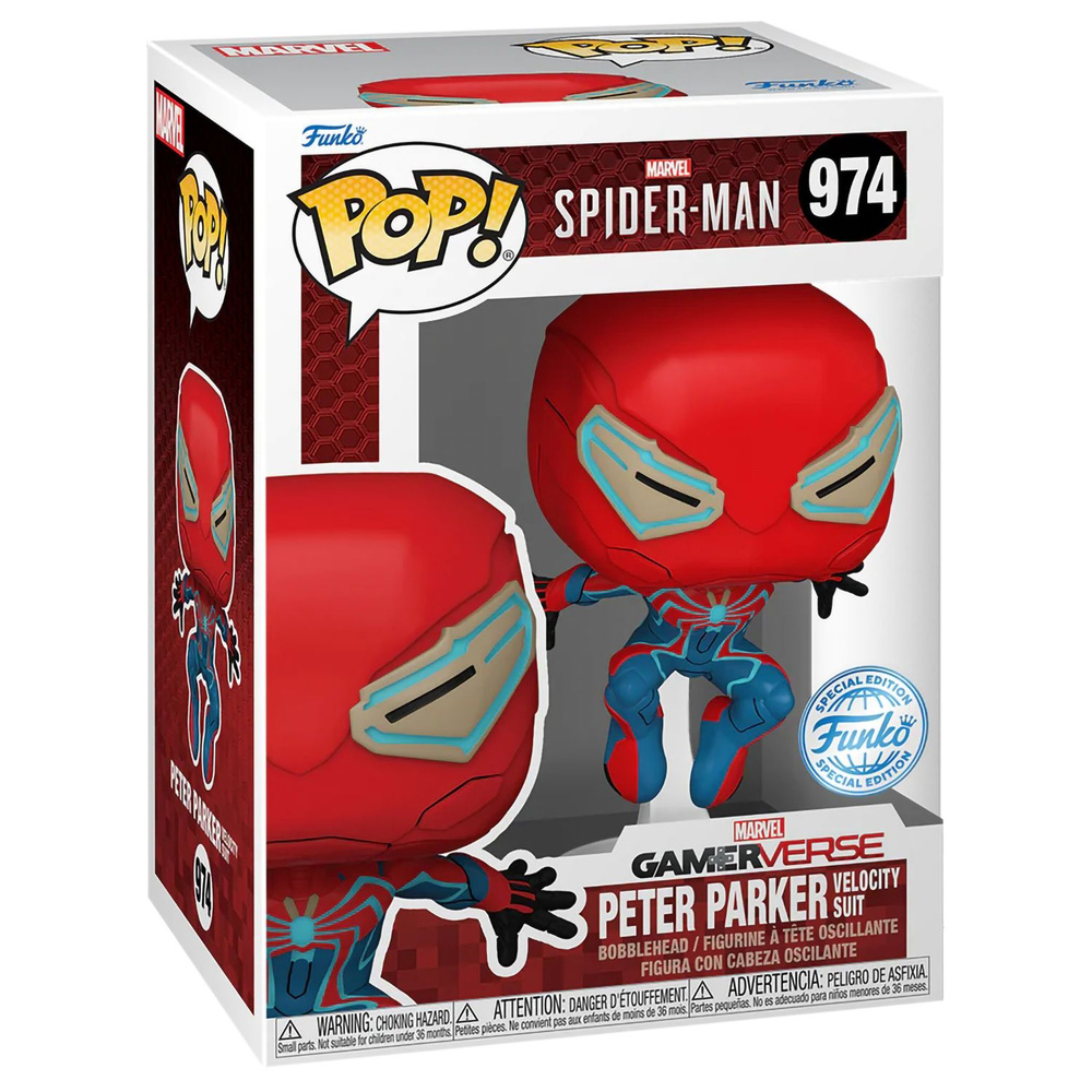 Фигурка Funko POP! Bobble Marvel Games Spider-Man 1 Peter Parker Velocity Suit (Exc) (974) 76676  #1