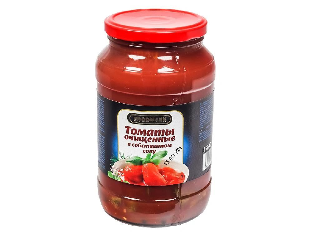 Томаты очищенные в собственном соку, 1л - купить с доставкой по ...
