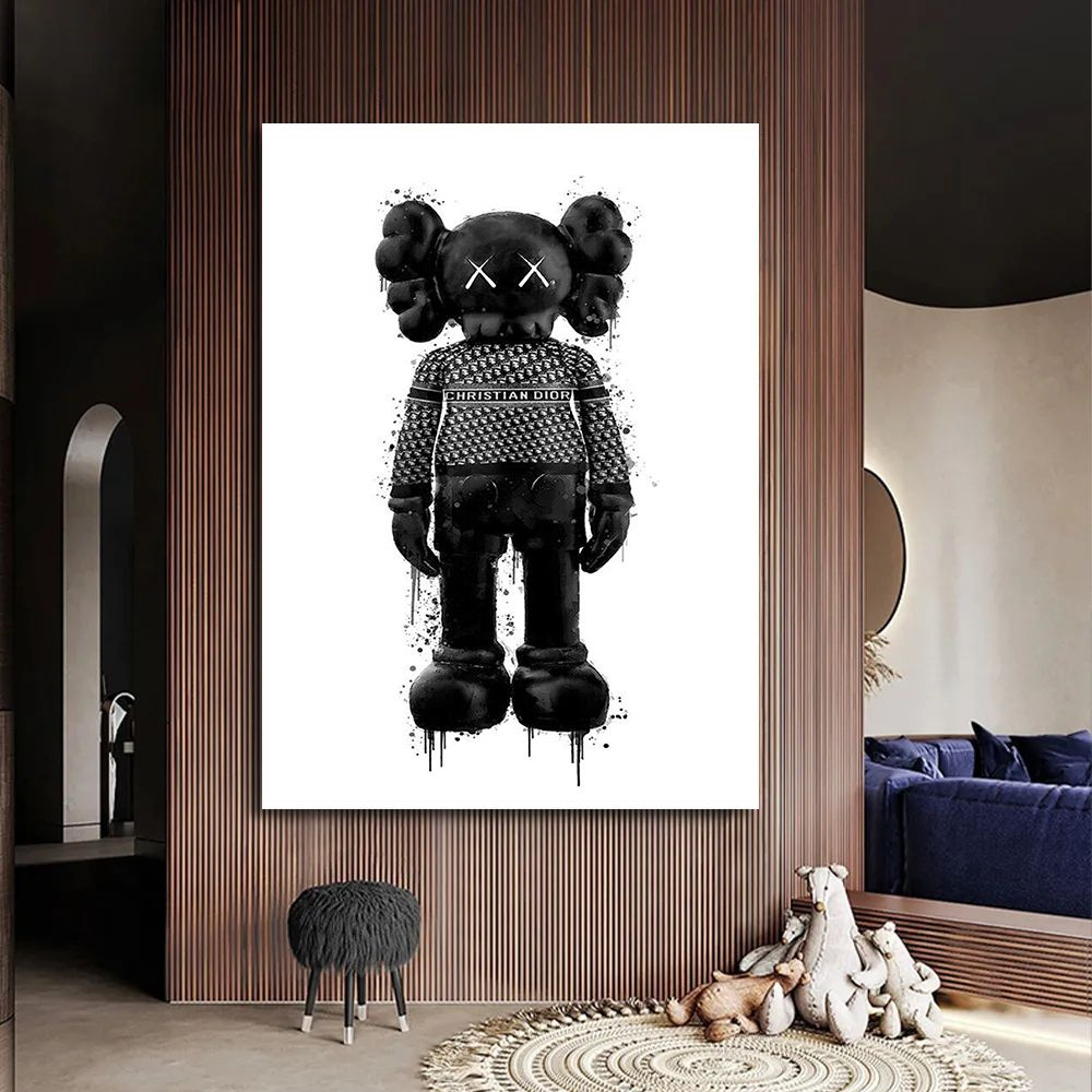 Kaws картина, интерьерная картина на холсте, 20х30 см. #1