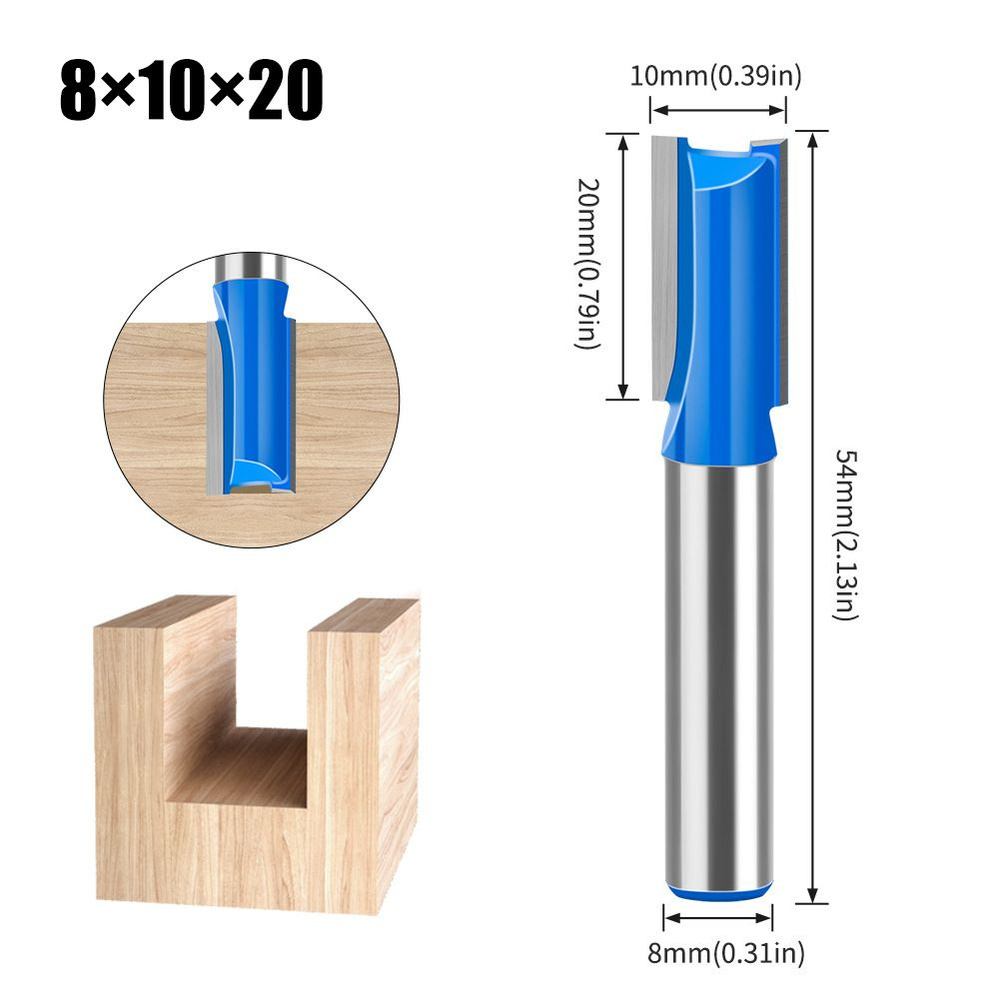 Фреза по дереву пазовая прямая 10 x 20 мм, хвостовик 8 мм #1