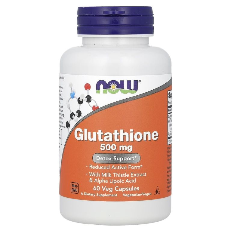 Глутатион 500 мг 60 капсул, Now Glutathione, Защита от свободных радикалов, Аминокислоты  #1