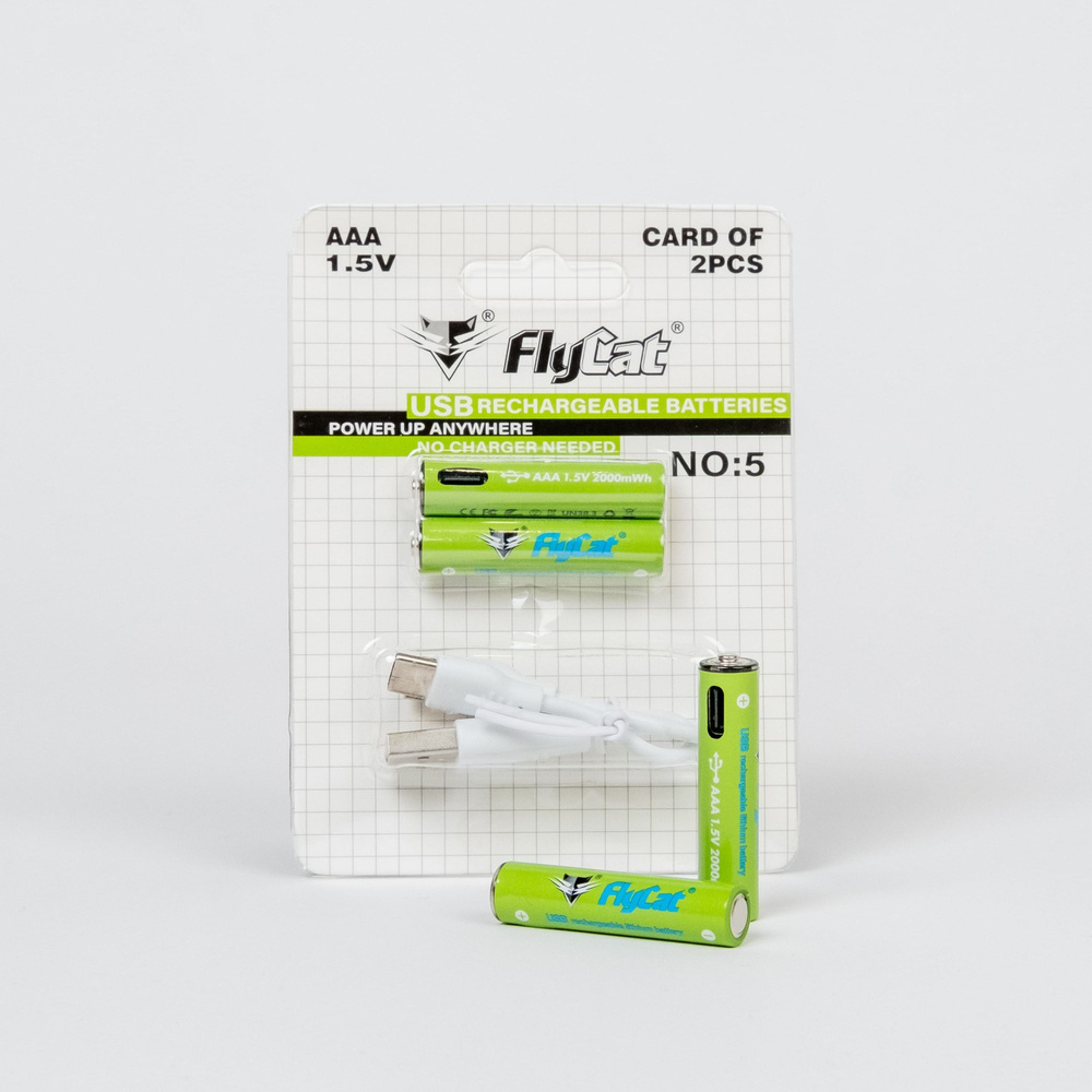 Перезаряжаемые аккумуляторы 2шт. ААА Литий-ионные, емкость 750 mWh ...