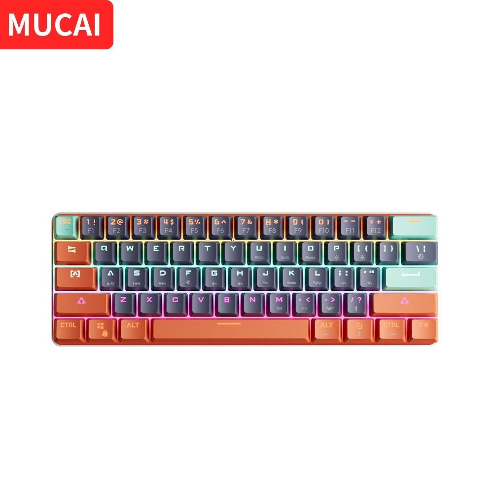 Mucai Игровая клавиатура MKA610W, (GX Red), Английская раскладка, бирюзовый, оранжевый  #1