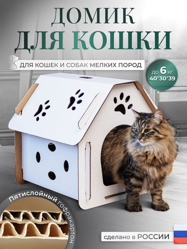 Домик для кота из коробки