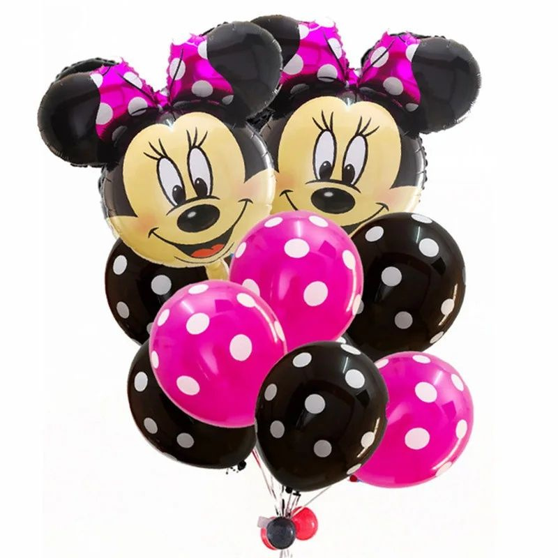 Розовые воздушные шары Disney с головой Минни Маус, 8шт #1