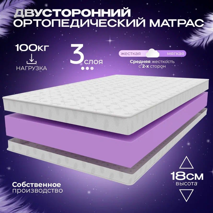 VITAFLEX Матрас Беспружинный матрас 160x190 см ортопедический Vitaflex Soft Tricot 17Sk, пенополиуретан, #1