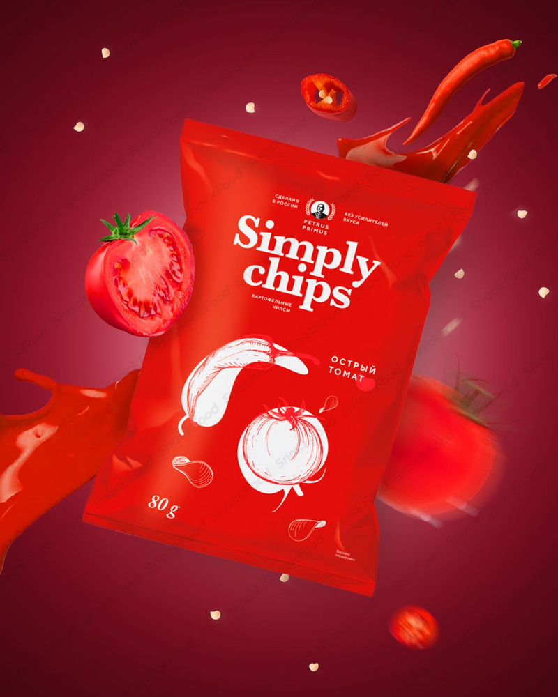 Чипсы картофельные Simply chips Острый томат, 80г #1