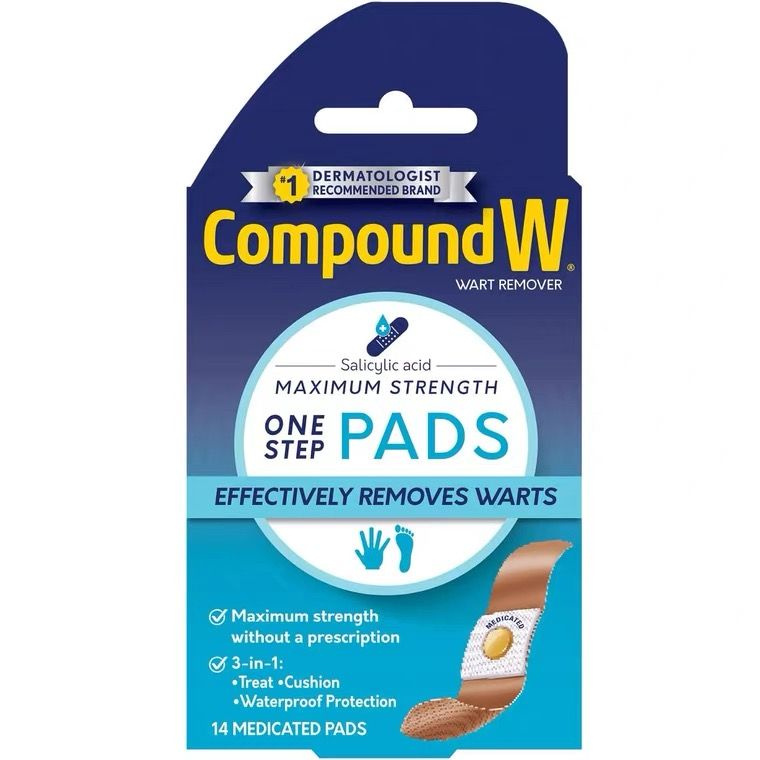 Compound W Pads, пластыри от бородавок, для удаление кожных наростов, 14 шт.  #1