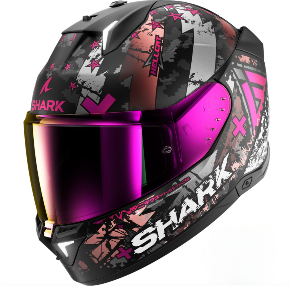 Шлем Shark SKWAL I3 HELLCAT MAT Black/Chrome/Violet матовый XS #1