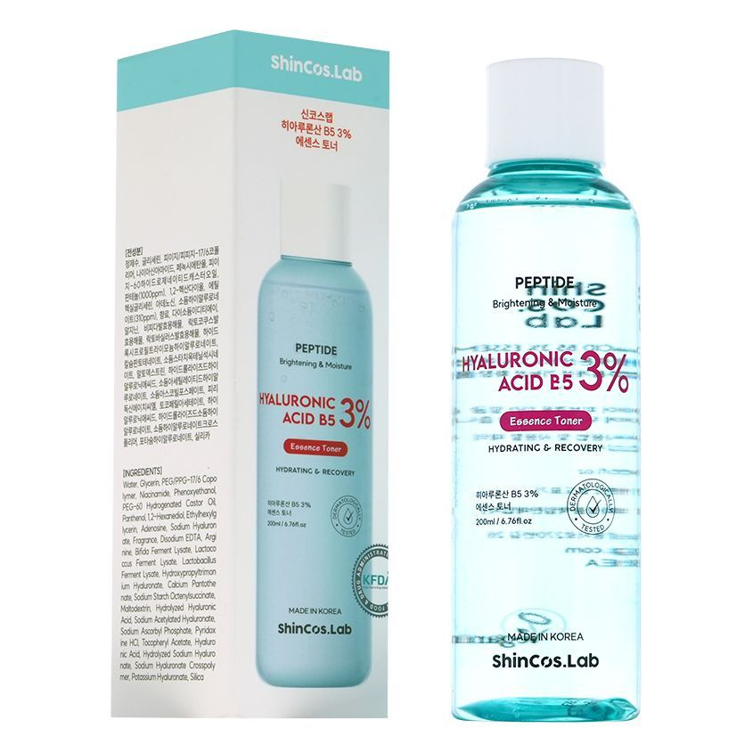 Тонер-эссенция с гиалуроновой кислотой ShinCos.Lab Peptide Hyaluronic Acid B5 3% Essence Toner, 200мл #1