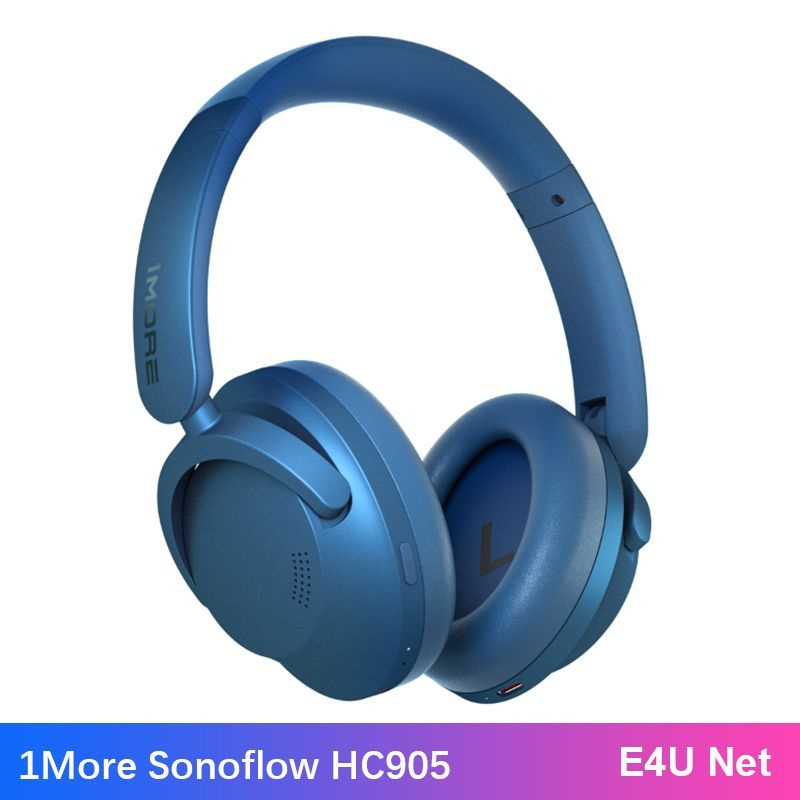 1MORE Наушники беспроводные с микрофоном 1More SonoFlow, 3.5 мм, USB Type-C, синий  #1