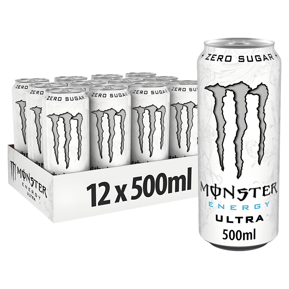 Monster Ultra, Напиток энергетический Monster Energy Ultra White (Без сахара), 12 шт х 0.5 л.  #1