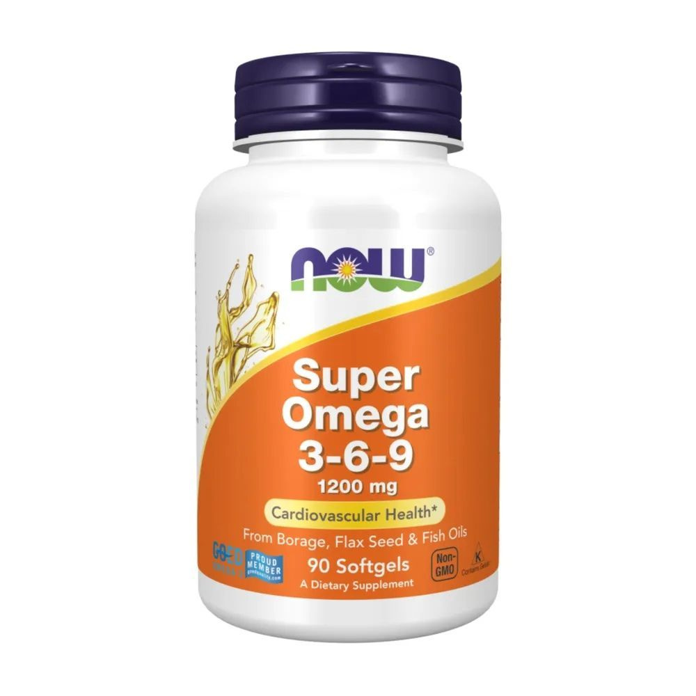 NOW Super Omega 3-6-9 1200 mg 90 гелевых капсул #1