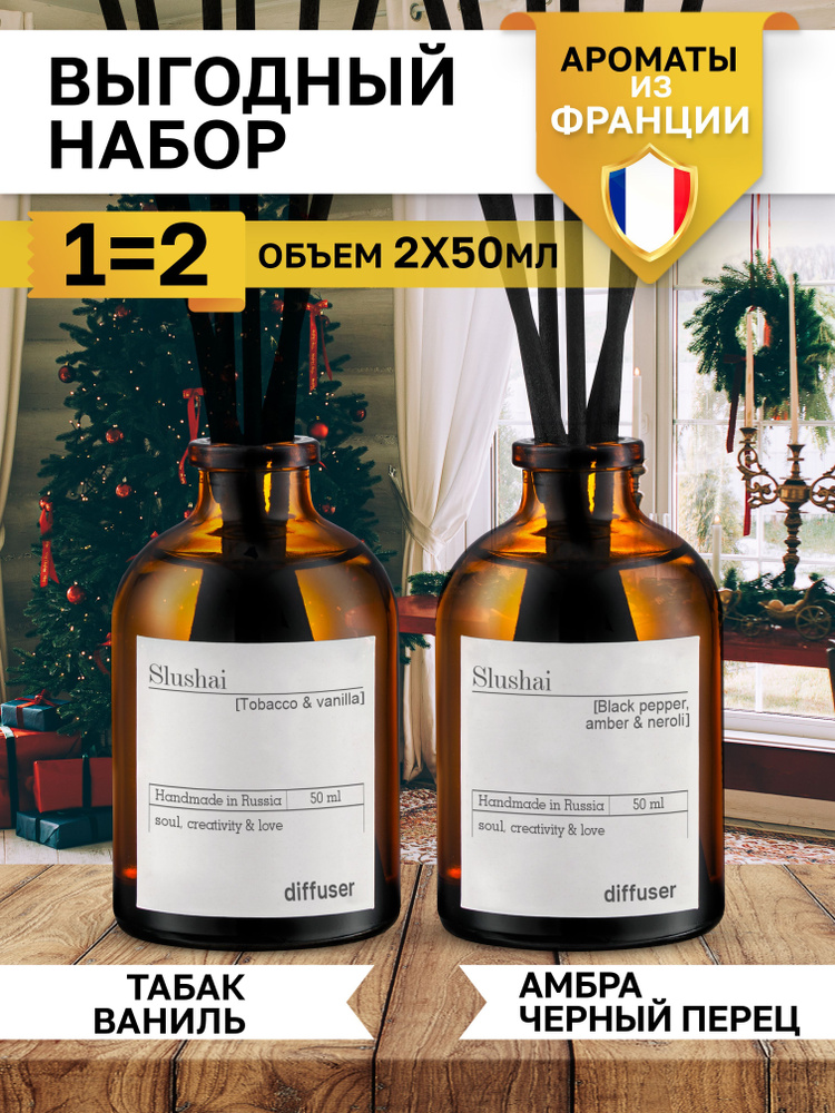 Набор ароматических диффузоров Tobacco&vanilla и Black Pepper&amber, neroli / ароматизатор для дома с #1