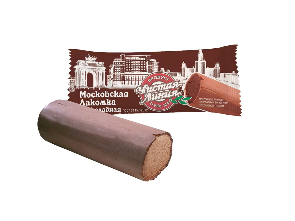 Пломбир Московская шоколадная Лакомка 80 г, Чистая Линия купить на