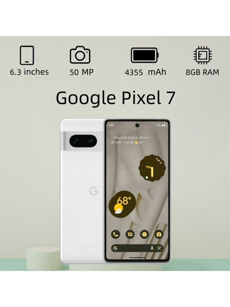 Google Смартфон Global 8/256 ГБ, Nano-SIM, eSIM, белый #1