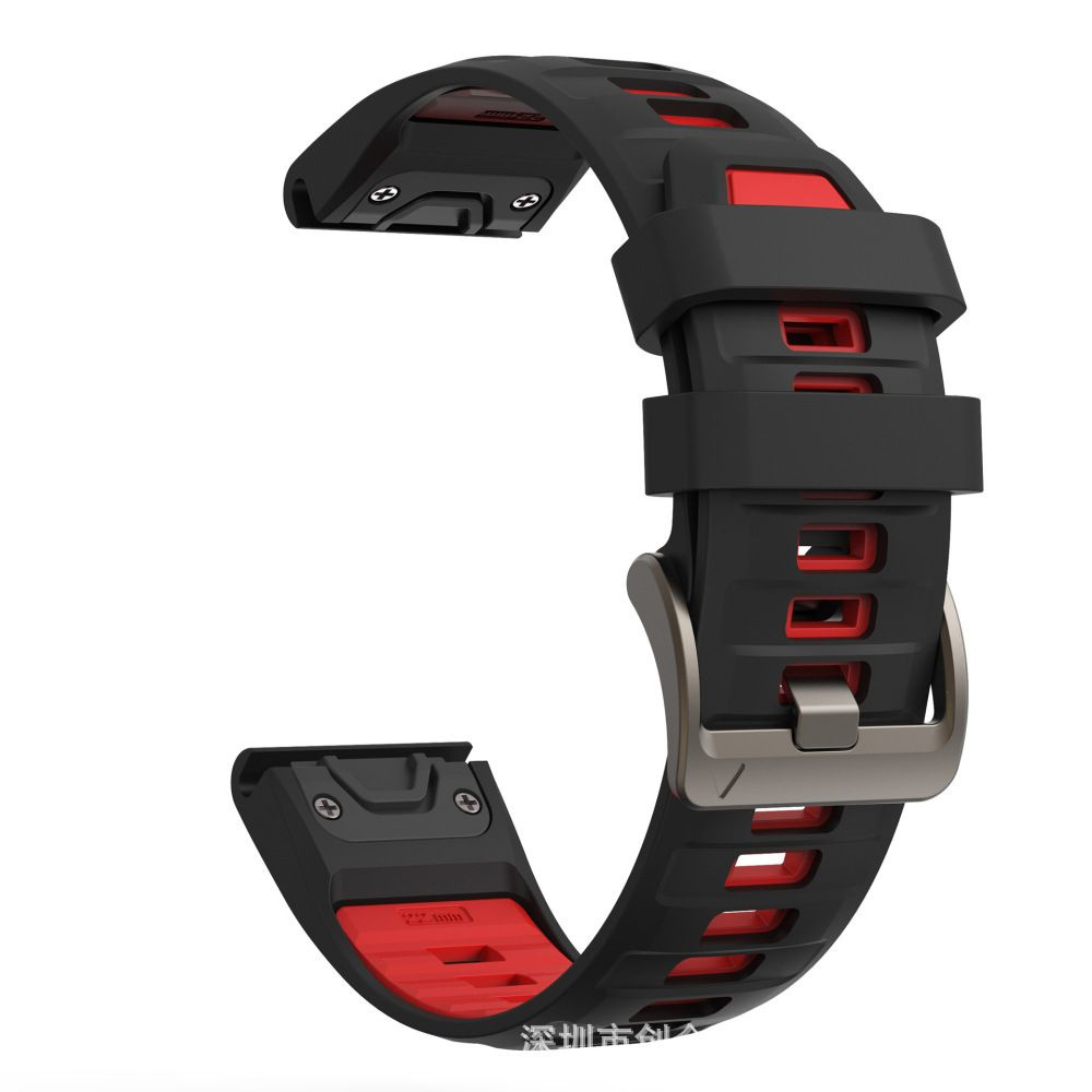 Ремешок 26 мм для Garmin Fenix / Epix, черный-красный #1