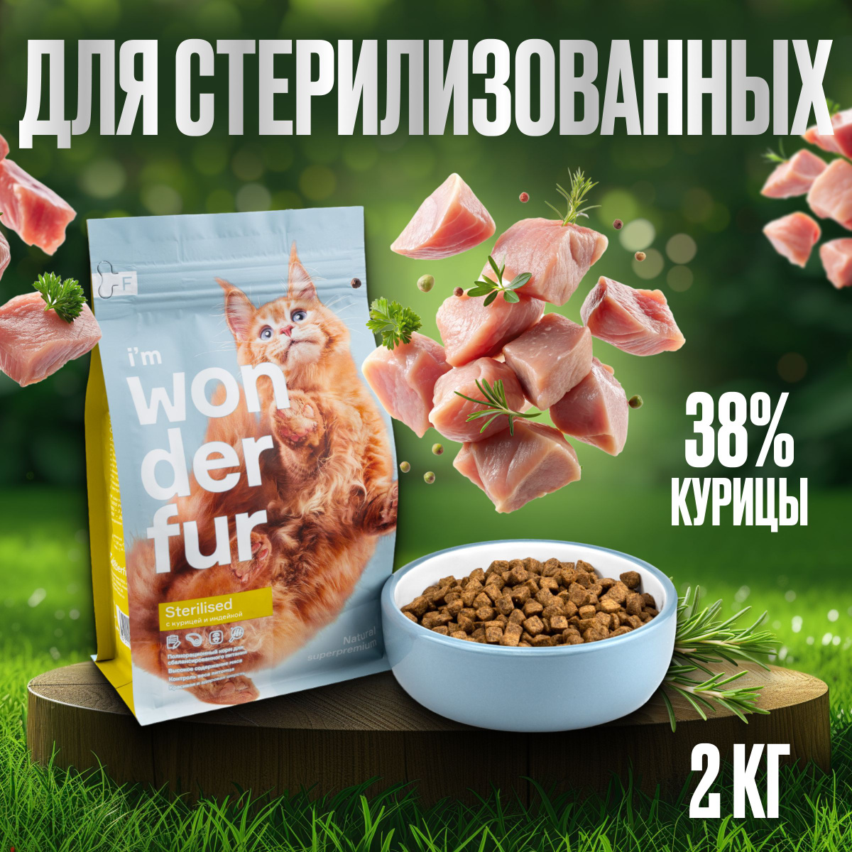 WONDERFUR 2кг индейка курица