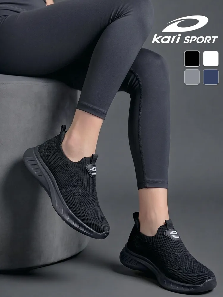 Слипоны Kari SPORT женские черные летние спортивные