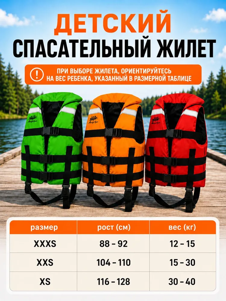 Детский спасательный жилет ТАЙМЕНЬ XS 7-10 лет, зеленый, зеленый, фото 3