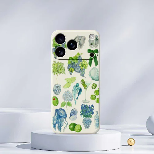 Мягкая оболочка из ТПУ в стиле свежих зелёных растений, защищает телефон от царапин и подходит для i