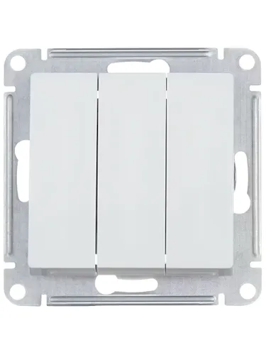 Механизм выключателя трехклавишный AtlasDesign белый IP20 Systeme Electric