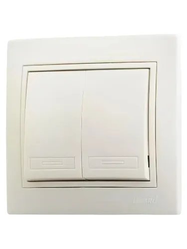 Lezard MIRA Выключатель двойной крем со вставкой