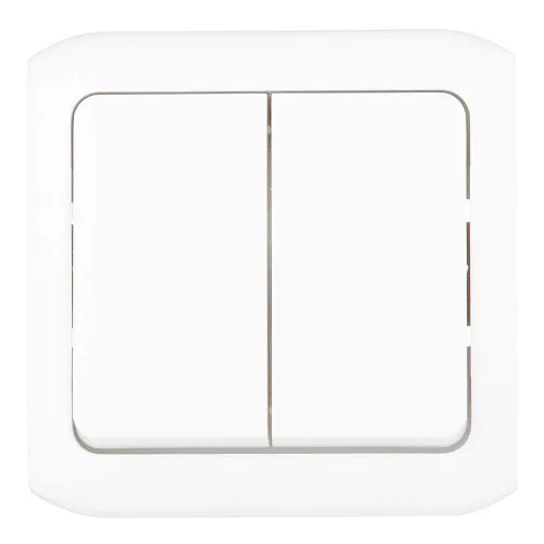 Выключатель Legrand Quteo двухклавишный накладной белый 782302