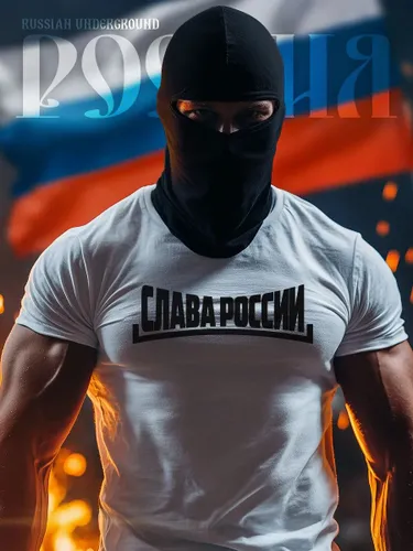 Футболка Russian андеграунд с принтом слава России 02