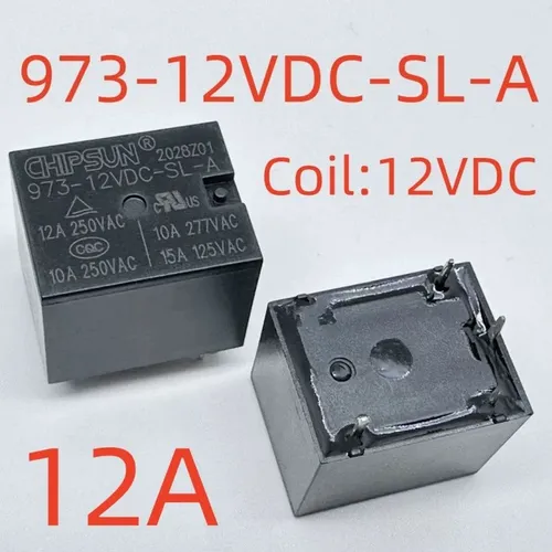 3pcs Реле 973-12VDC-SL-A 4-контактное SPDT 12А