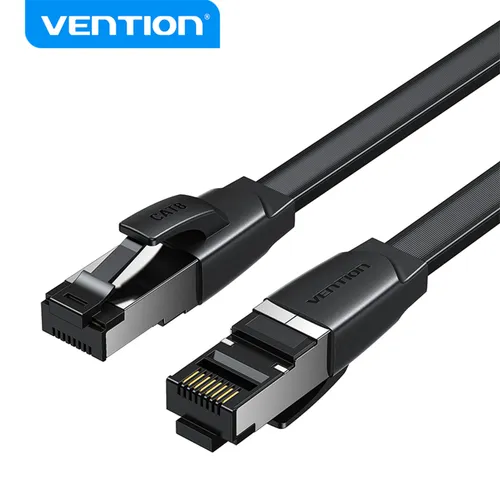 Патч корд 1 метр / интернет кабель прямой U/FTP cat.8 RJ45 / плоский Vention Сетевой кабель Ethernet