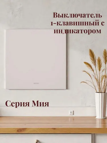 Выключатель 1-клавишный c индикатором, пудровый жемчуг 50475