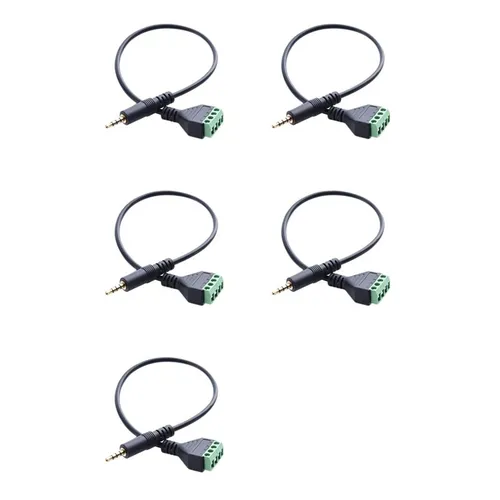 Кабель для подключения акустических систем с винтовыми клеммами 3,5 мм, 4-жильный стерео TRRS